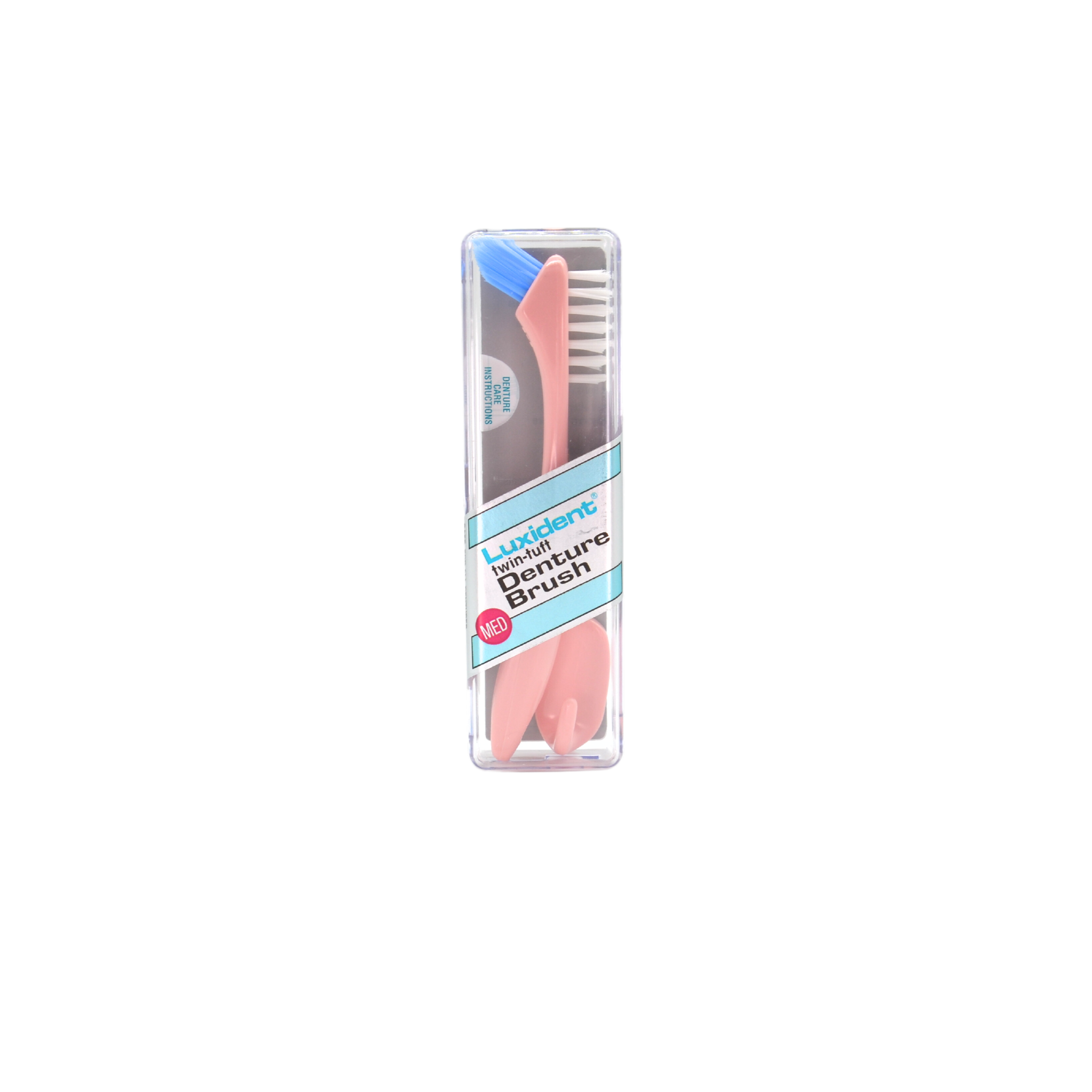 Luxident denture brush pink medium