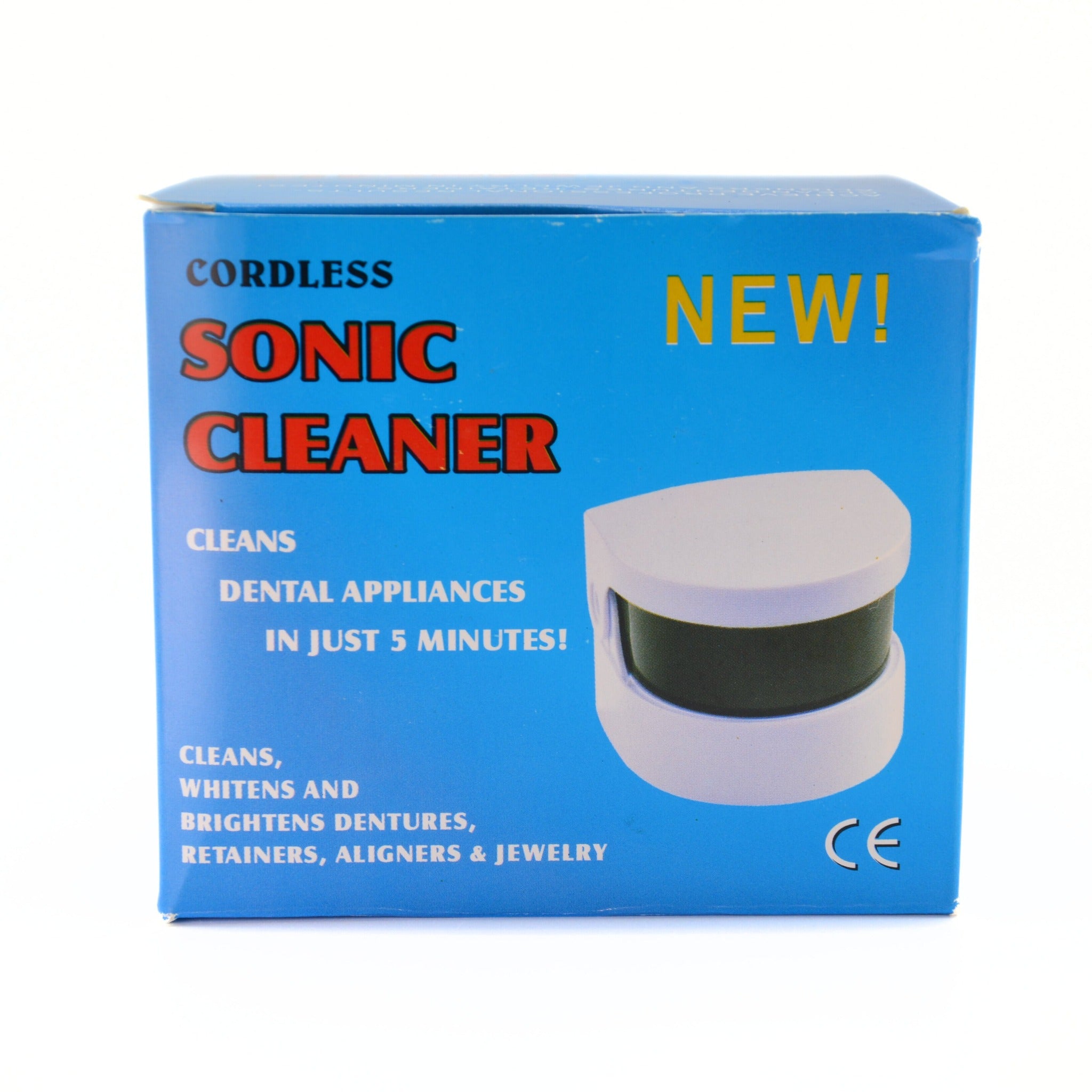 Cordless sonic denture cleaner