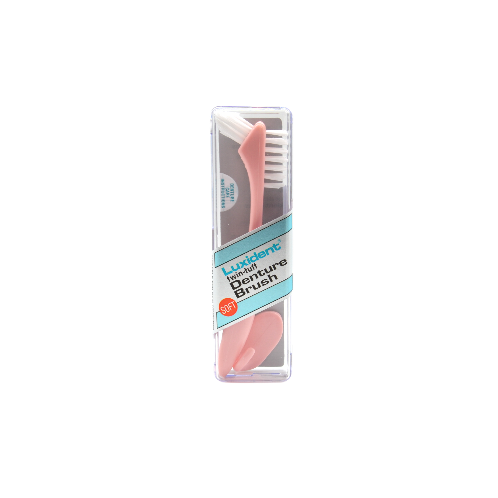 Luxident denture brush pink soft